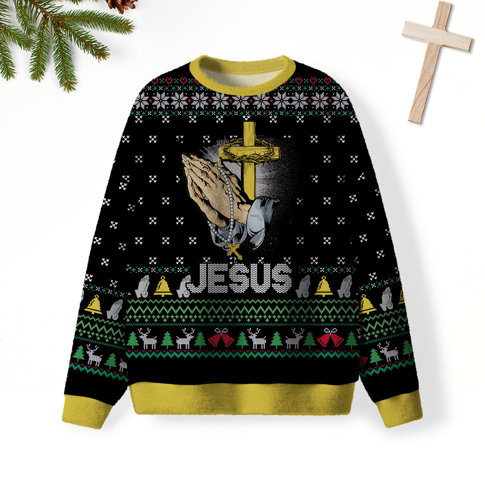 Praying Hands Christian Lightweight Sweater