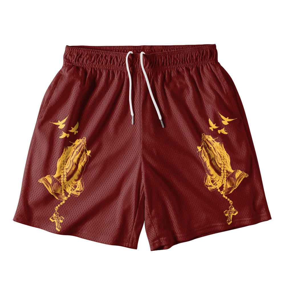 Praying Hands Christian Mesh Shorts