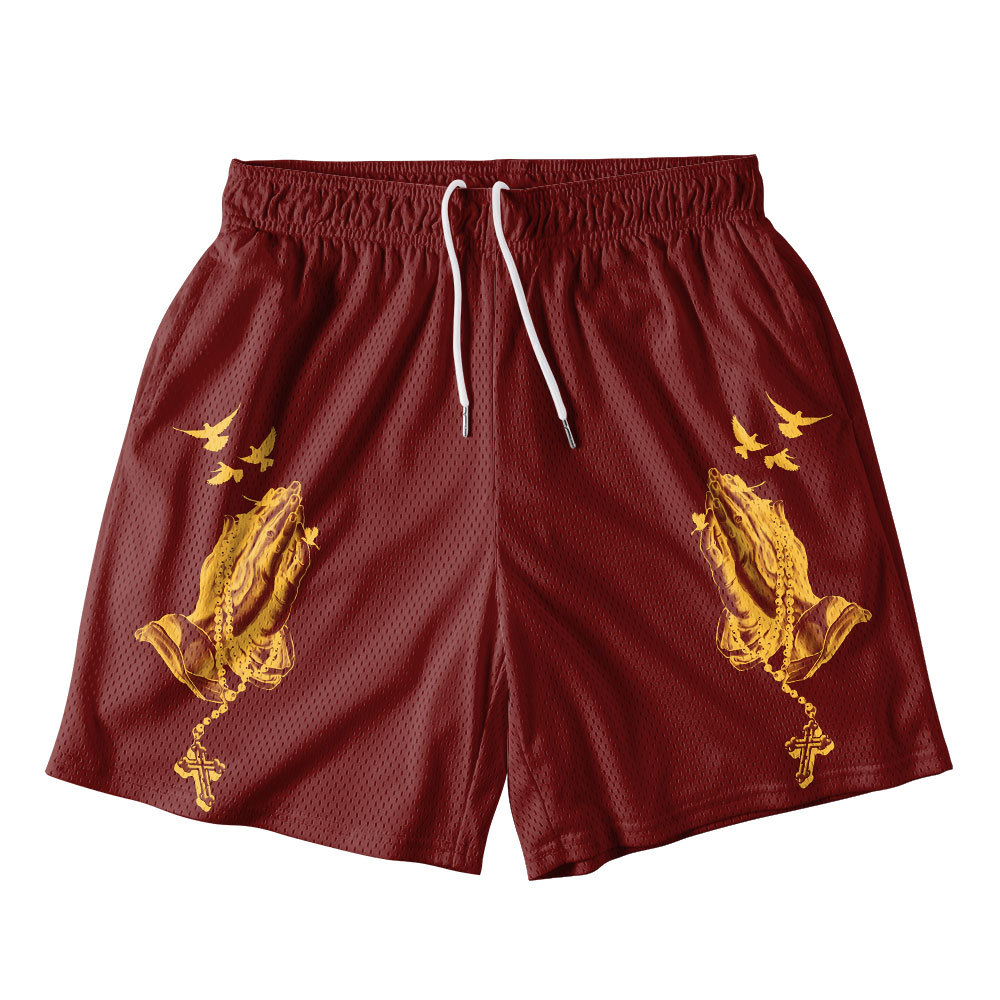 Praying Hands Christian Mesh Shorts