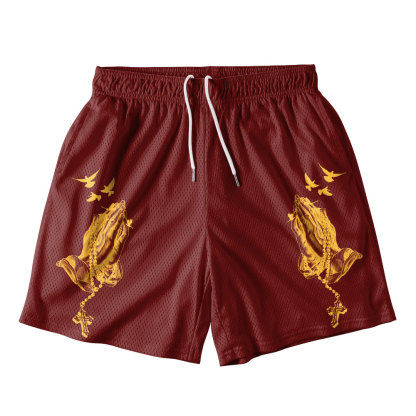 Praying Hands Christian Mesh Shorts