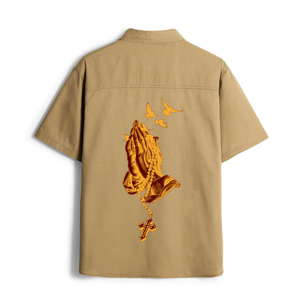 Praying Hands Christian Work Shirt 