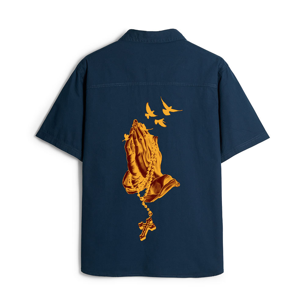 Praying Hands Christian Work Shirt 