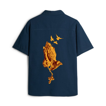Praying Hands Christian Work Shirt 