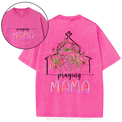 Praying Mom Christian Washed T-Shirt