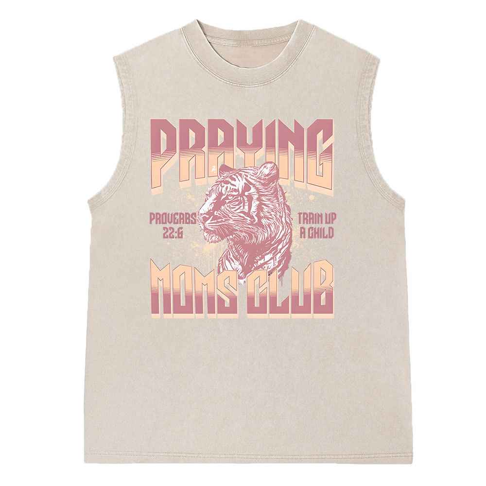 Praying Moms Club Christian Washed Sleeveless Tee