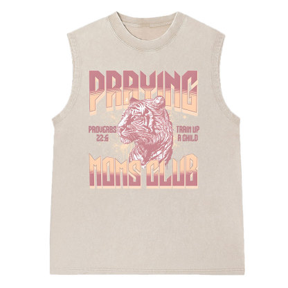 Praying Moms Club Christian Washed Sleeveless Tee