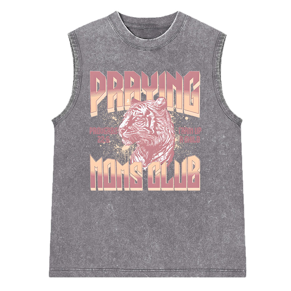 Praying Moms Club Christian Washed Sleeveless Tee