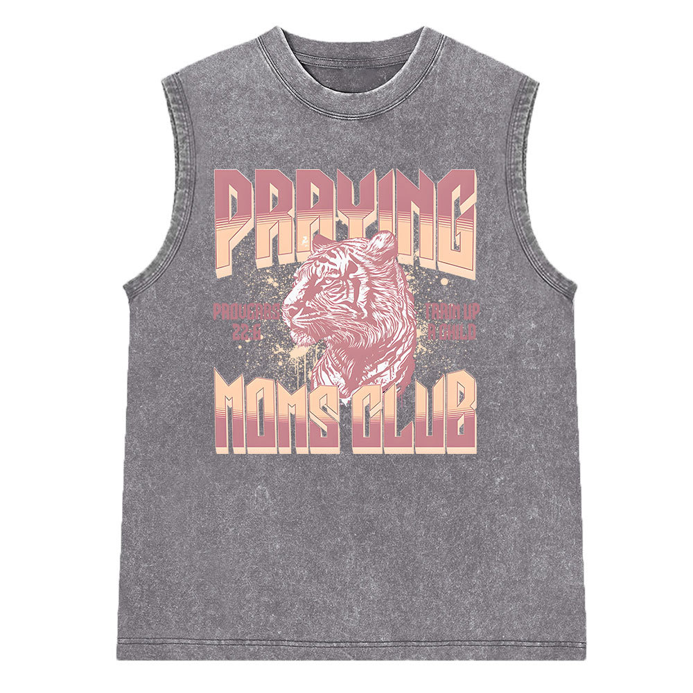 Praying Moms Club Christian Washed Sleeveless Tee