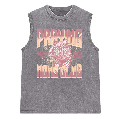 Praying Moms Club Christian Washed Sleeveless Tee