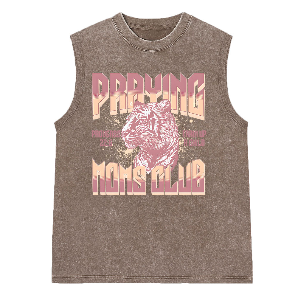 Praying Moms Club Christian Washed Sleeveless Tee