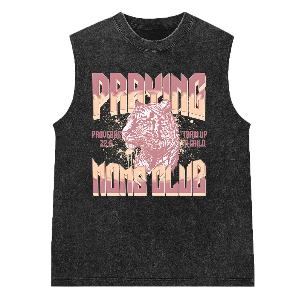 Praying Moms Club Christian Washed Sleeveless Tee