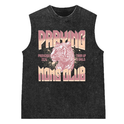 Praying Moms Club Christian Washed Sleeveless Tee