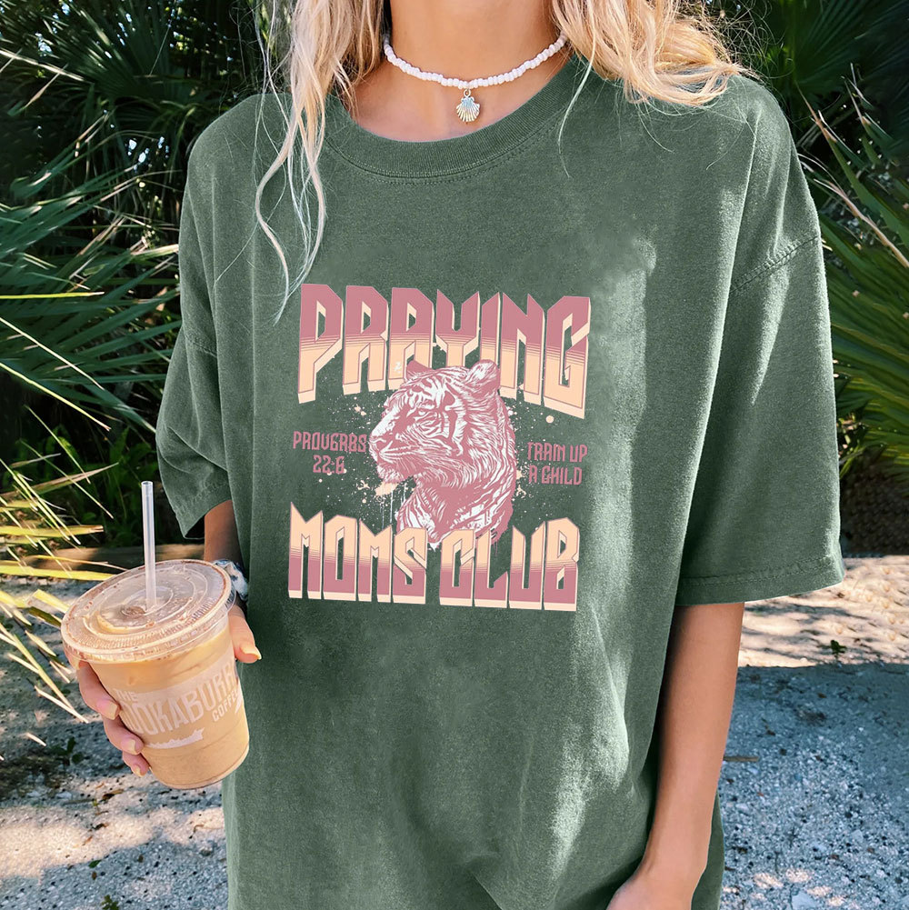 Praying Moms Club Christian Washed T-Shirt
