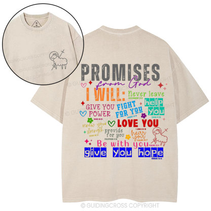 Promises From God Christian Washed T-Shirt