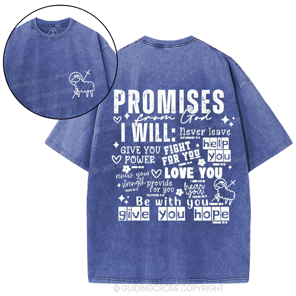 Promises From God Christian Washed T-Shirt