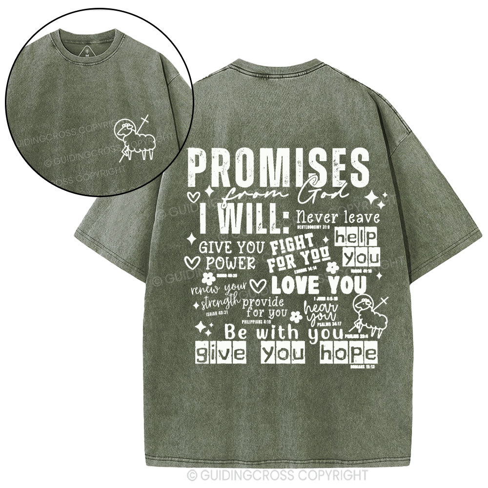 Promises From God Christian Washed T-Shirt