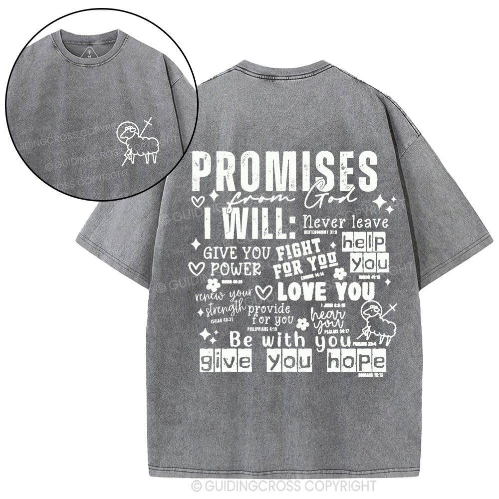 Promises From God Christian Washed T-Shirt