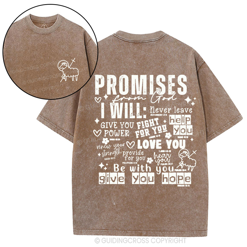 Promises From God Christian Washed T-Shirt