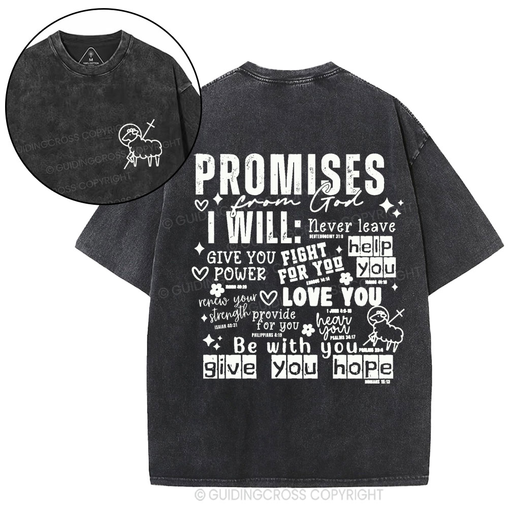 Promises From God Christian Washed T-Shirt