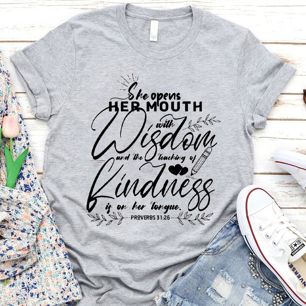 Proverbs 3126 Teacher Christian T-Shirt