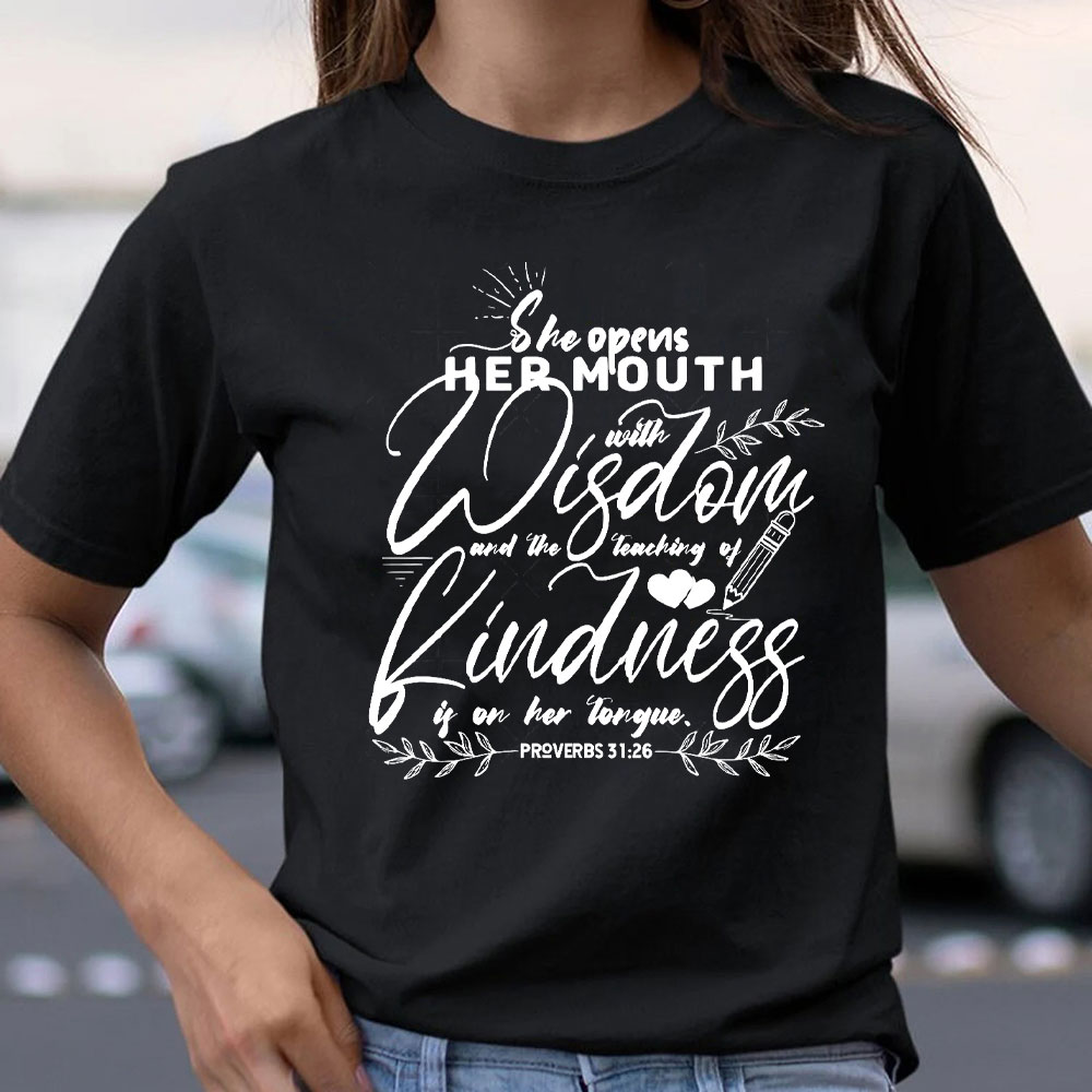 Proverbs 3126 Teacher Christian T-Shirt