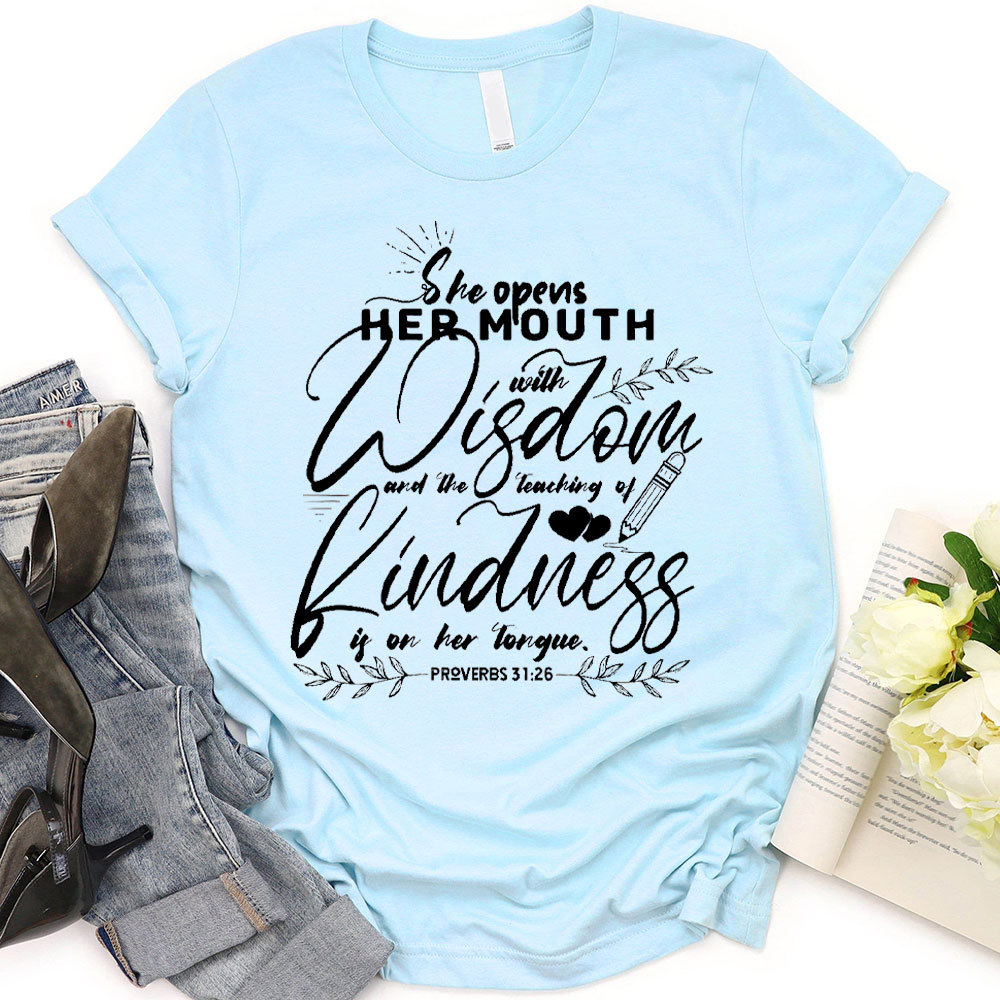 Proverbs 3126 Teacher Christian T-Shirt