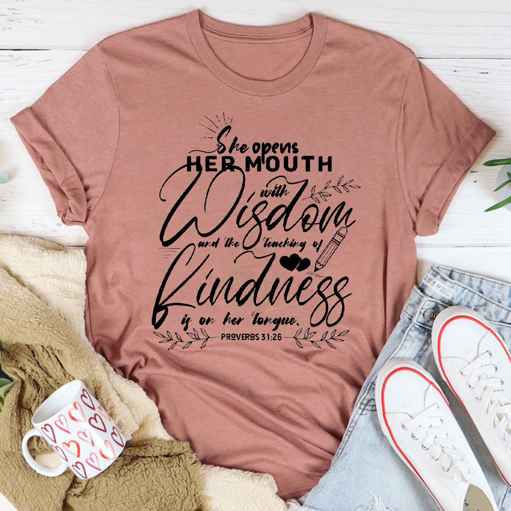 Proverbs 3126 Teacher Christian T-Shirt