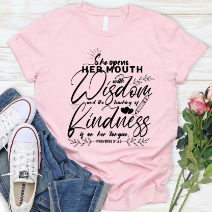 Proverbs 3126 Teacher Christian T-Shirt
