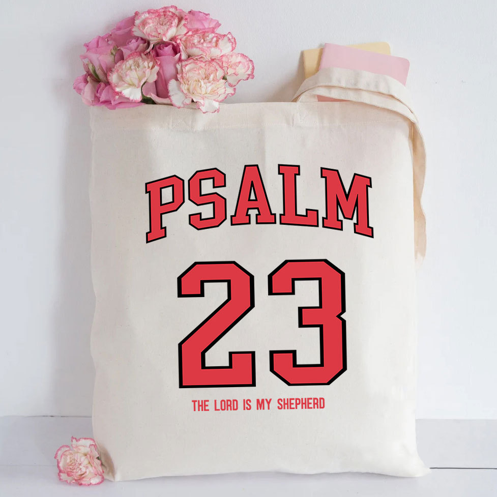Psalm 23 Christian Canvas Tote Bag
