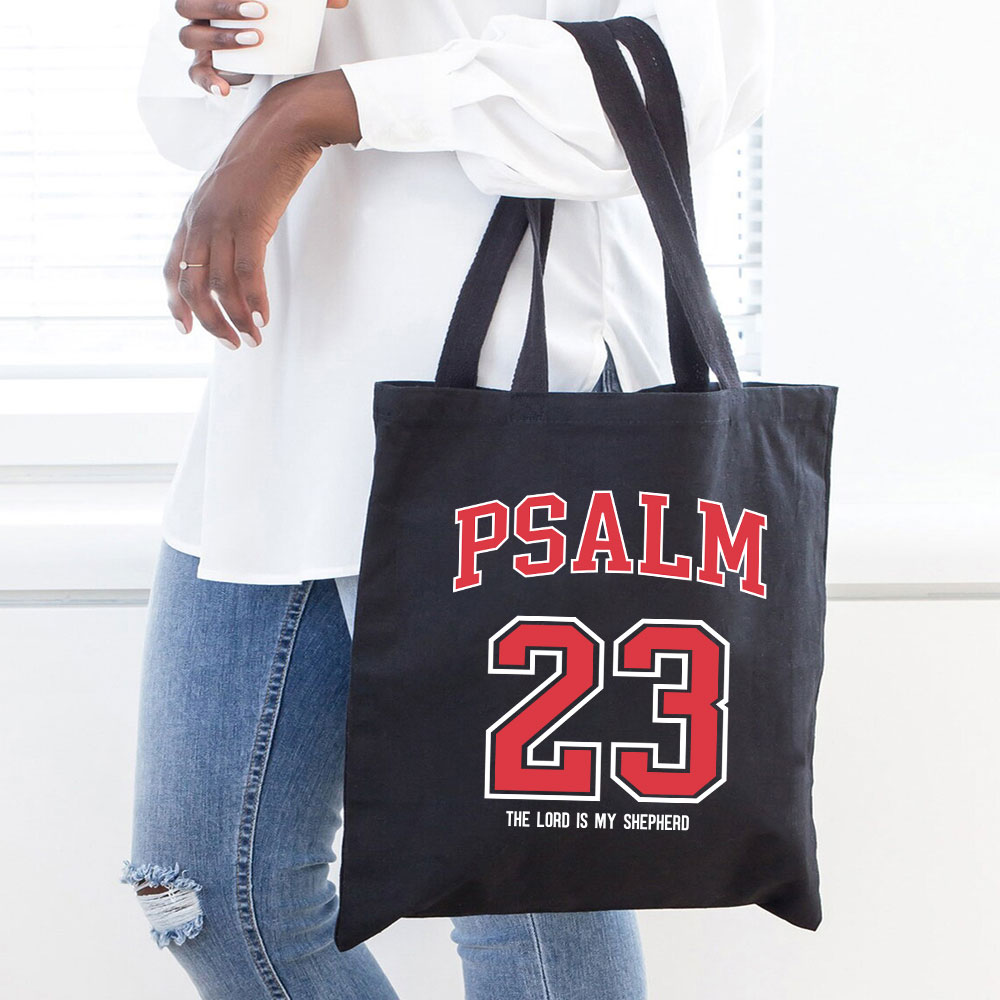 Psalm 23 Christian Canvas Tote Bag
