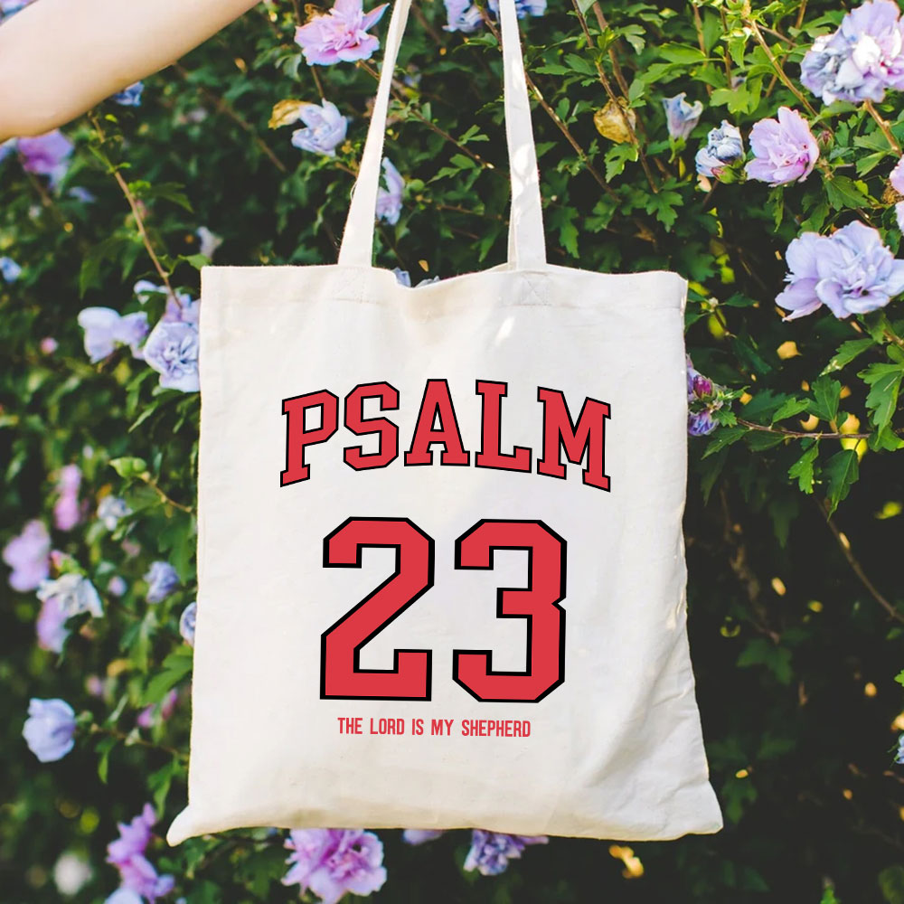 Psalm 23 Christian Canvas Tote Bag