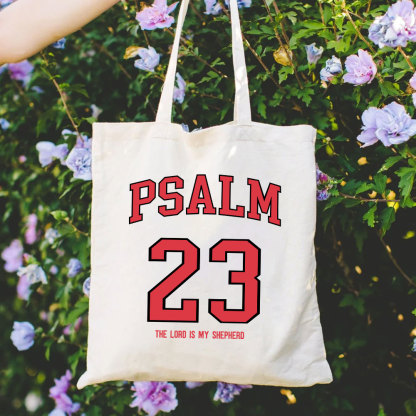 Psalm 23 Christian Canvas Tote Bag