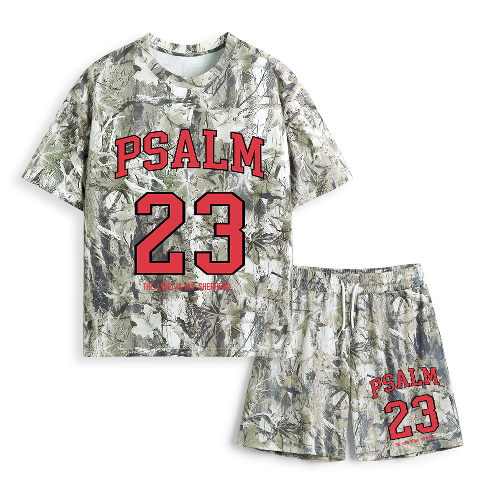 Psalm 23 Christian Camo T-Shirt & Shorts