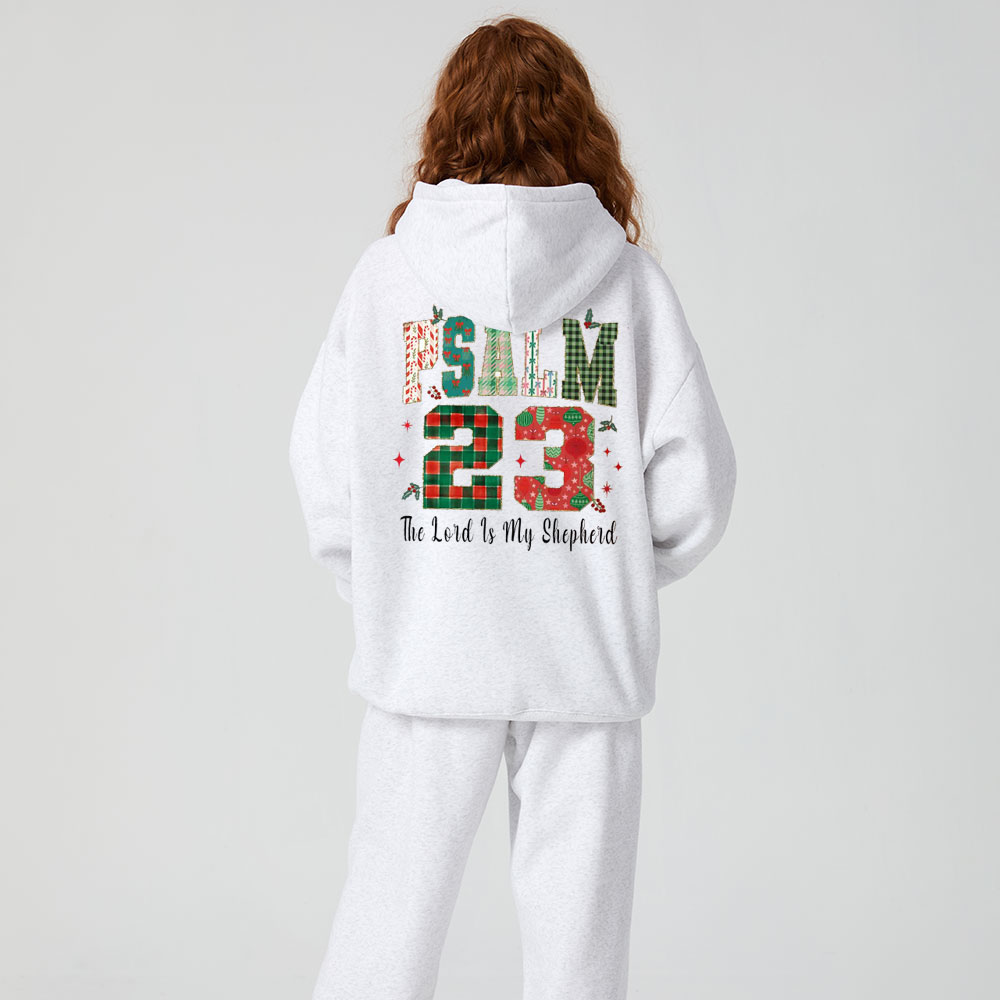 Psalm 23 Christian Christmas Premium Fleece Hoodie Set
