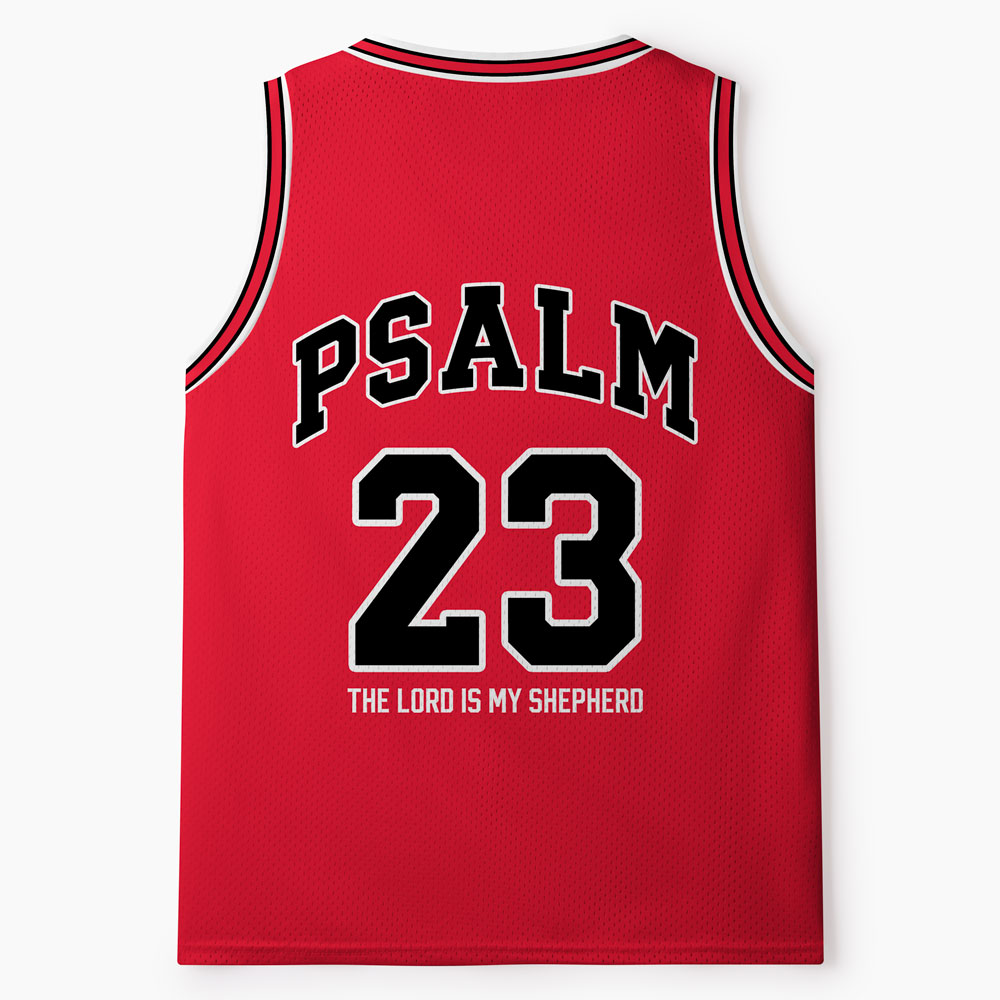 Psalm 23 Red Christian Mesh Jersey Tank Top