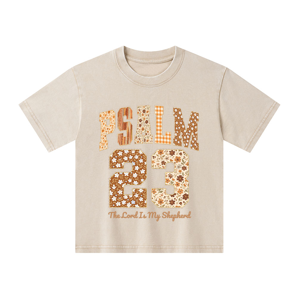 Psalm 23 Christian Kid Washed T-Shirt