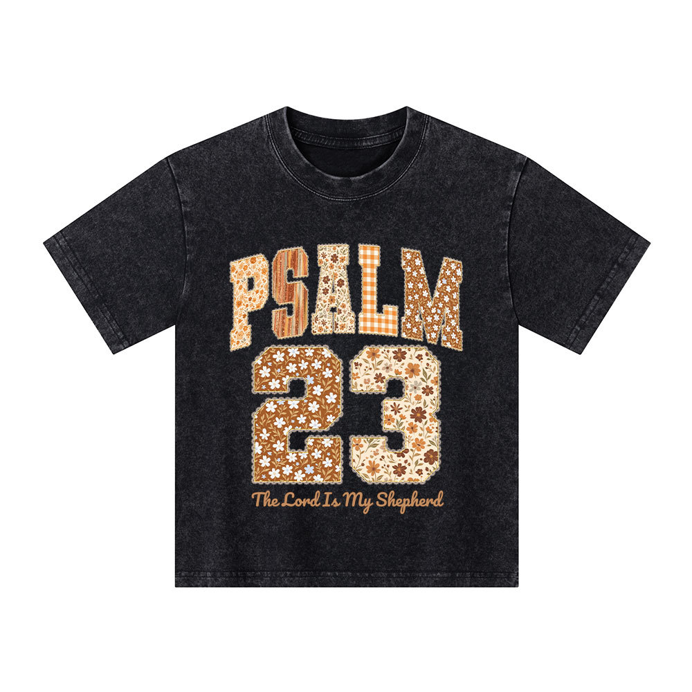 Psalm 23 Christian Kid Washed T-Shirt