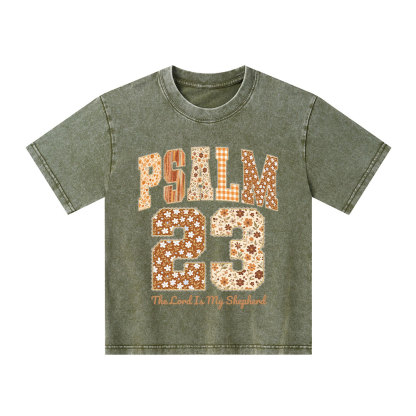 Psalm 23 Christian Kid Washed T-Shirt