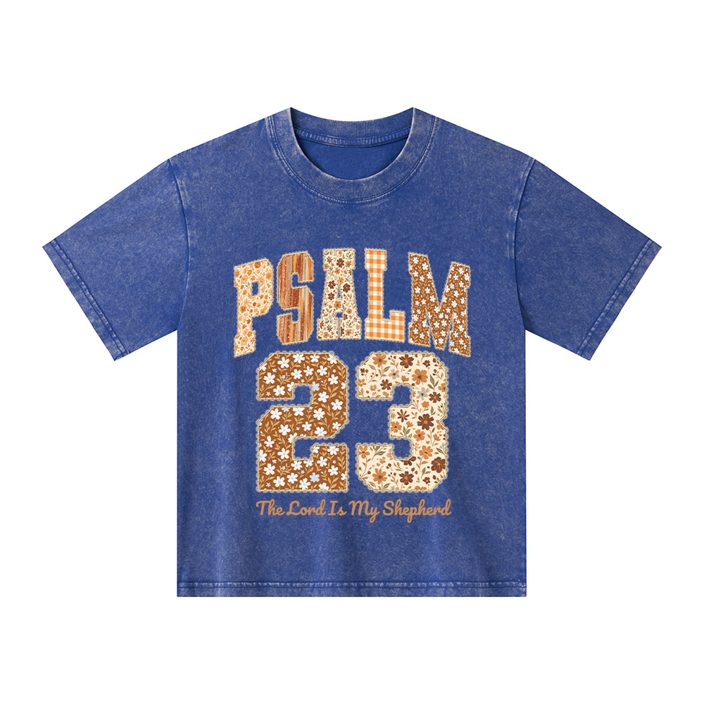 Psalm 23 Christian Kid Washed T-Shirt