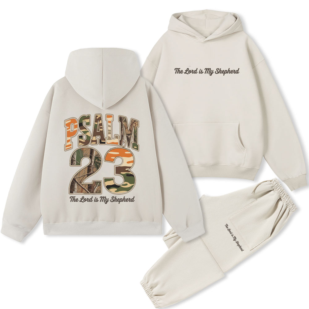 Psalm 23 Christian Premium Fleece Hoodie Set