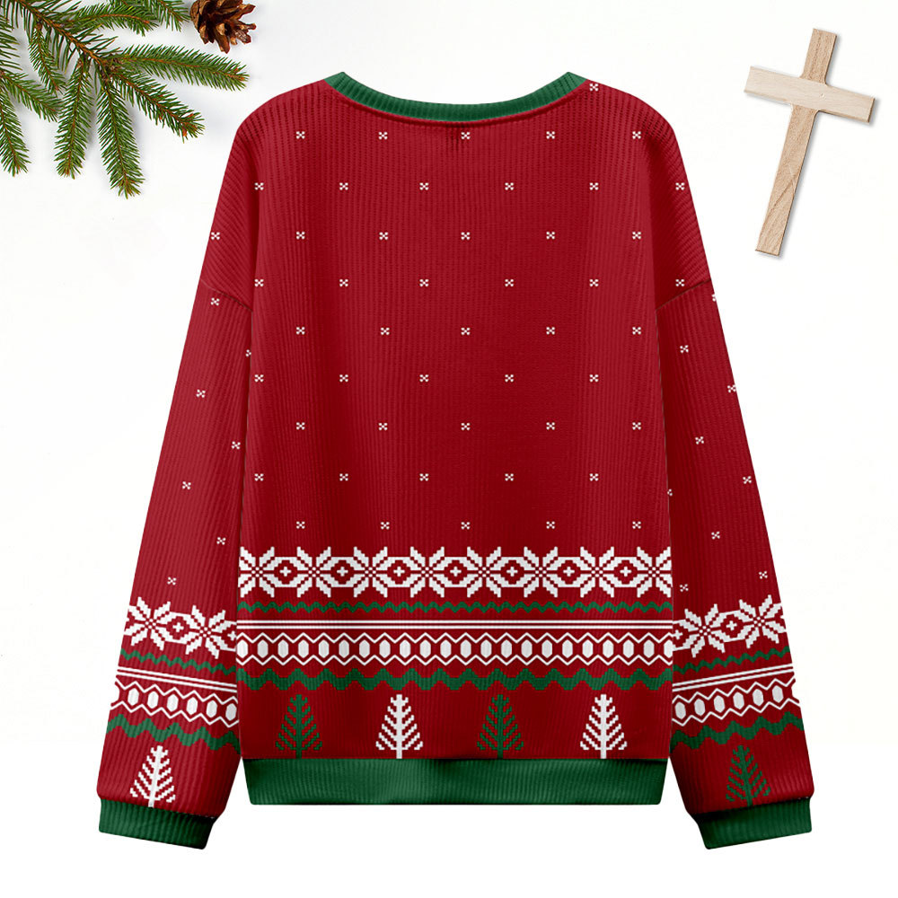 Red Psalm 23 Christian Ugly Christmas Sweatshirt
