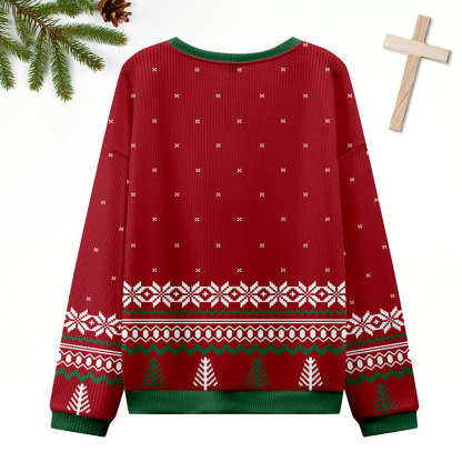 Red Psalm 23 Christian Ugly Christmas Sweatshirt