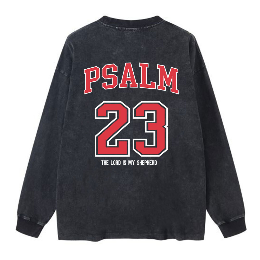 Psalm 23 Christian Washed Long Sleeve T-Shirt