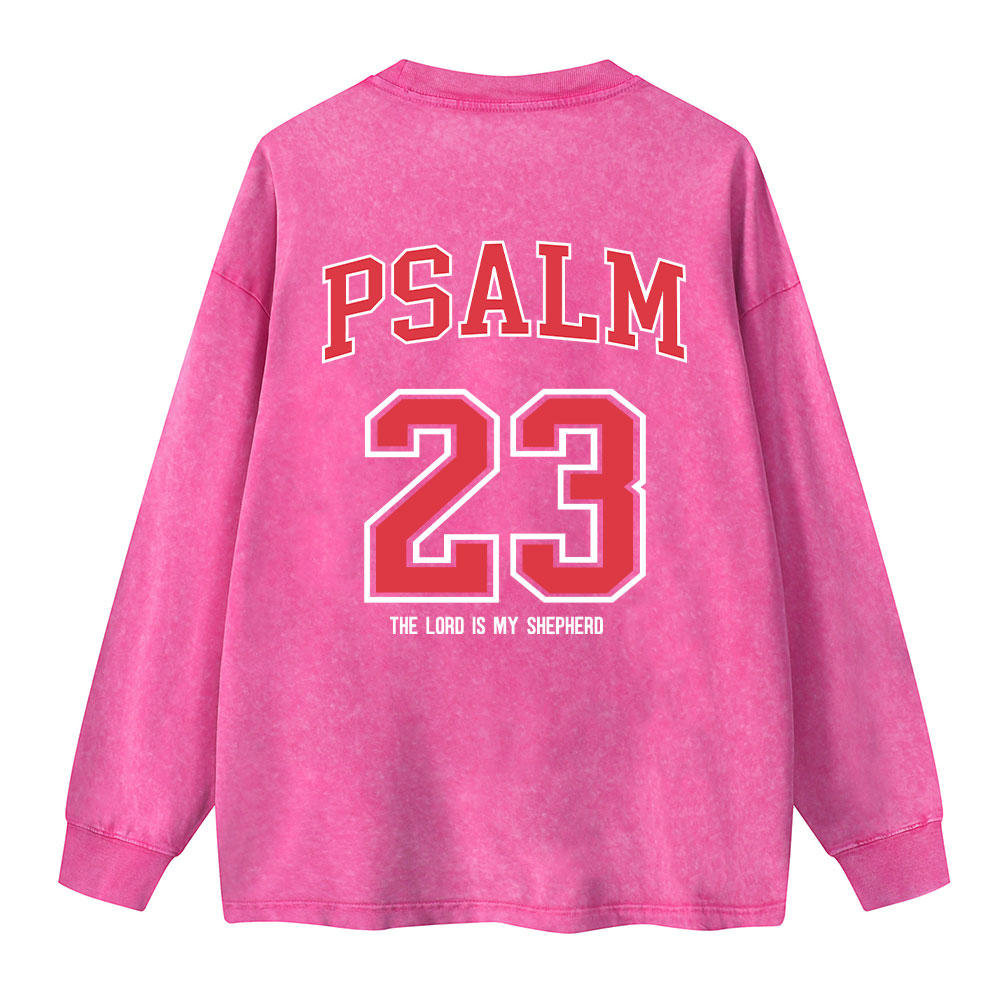 Psalm 23 Christian Washed Long Sleeve T-Shirt