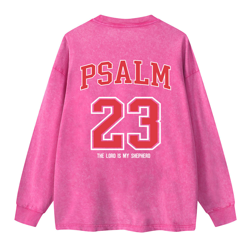Psalm 23 Christian Washed Long Sleeve T-Shirt