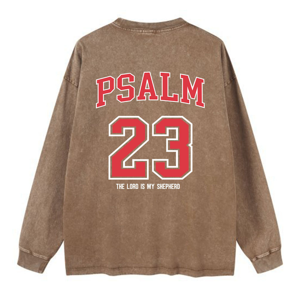Psalm 23 Christian Washed Long Sleeve T-Shirt