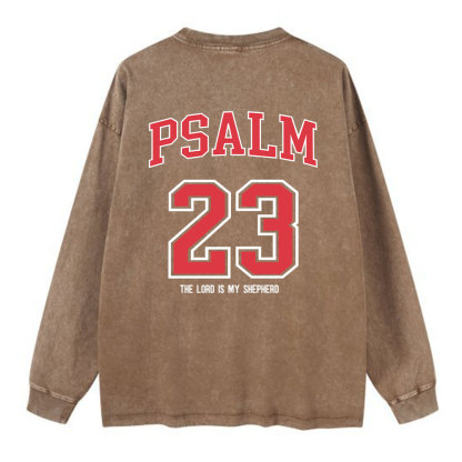 Psalm 23 Christian Washed Long Sleeve T-Shirt