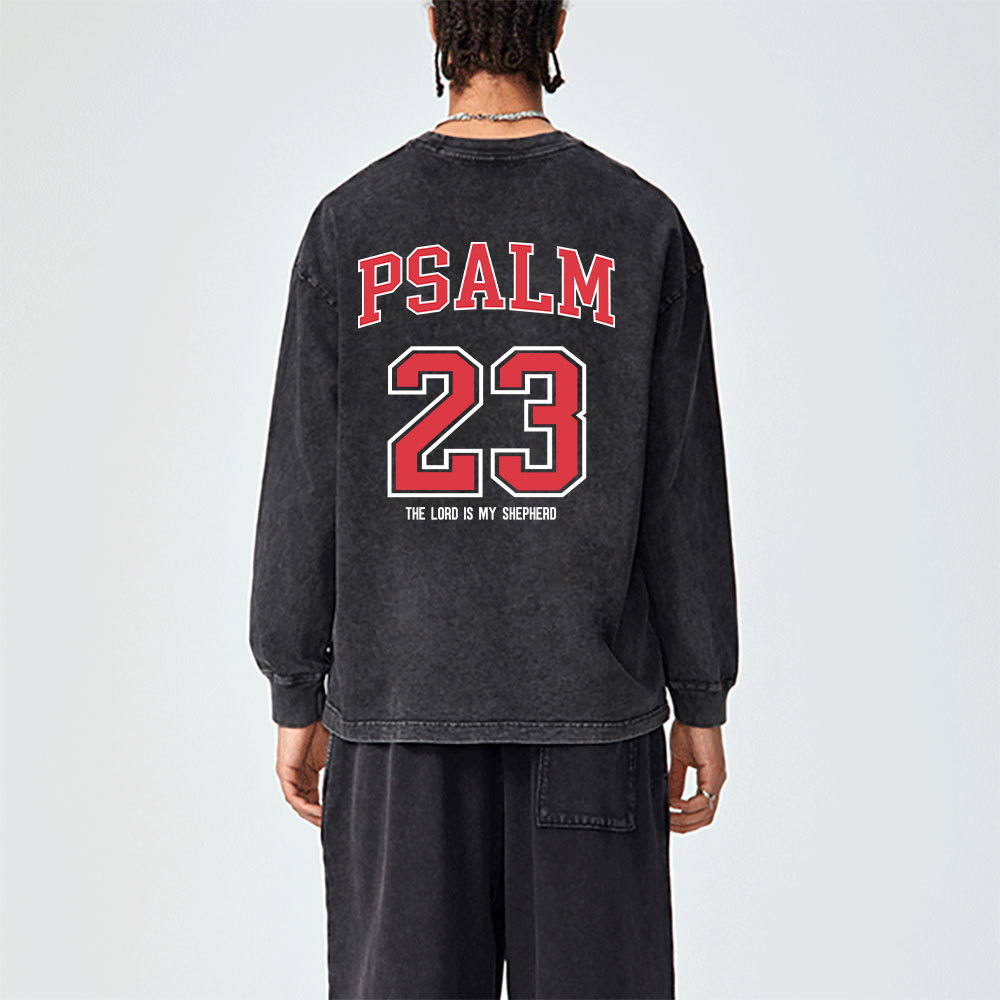 Psalm 23 Christian Washed Long Sleeve T-Shirt