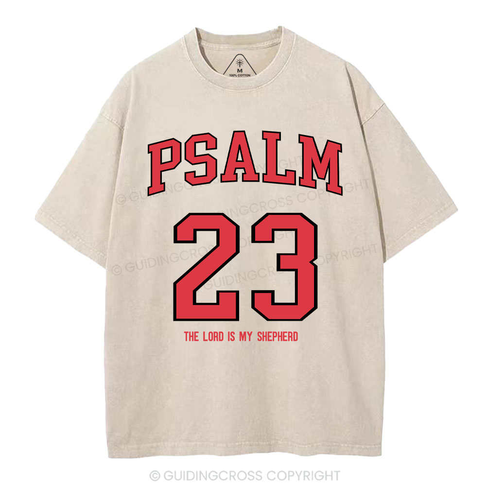 Psalm 23 Christian Washed T-Shirt Sale - GuidingCross
