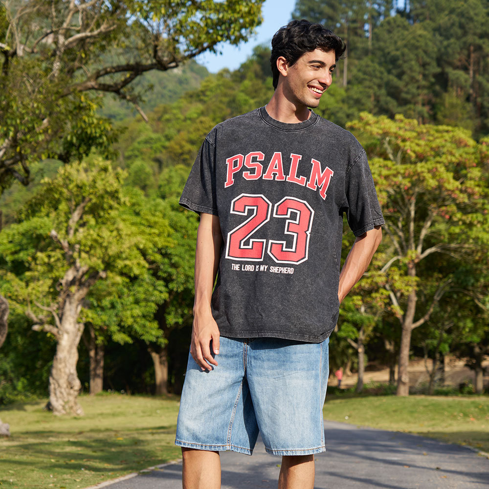 Psalm 23 Christian Washed T-Shirt